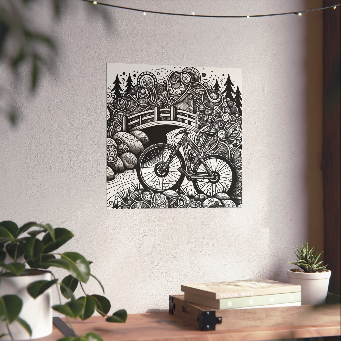 Trail Zen Mountain Bike Doodle Art Poster