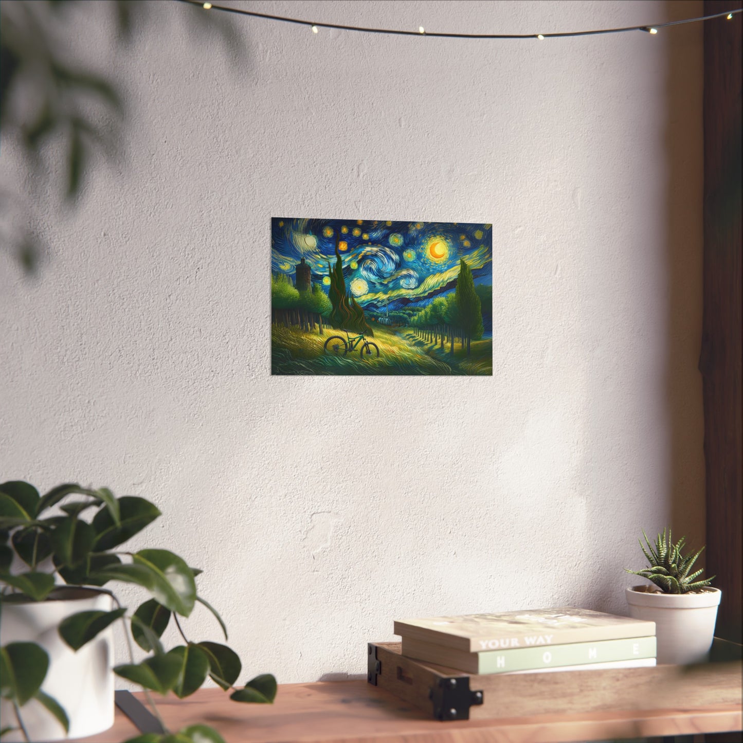 Starry Night Bicycle Fine Art Poster