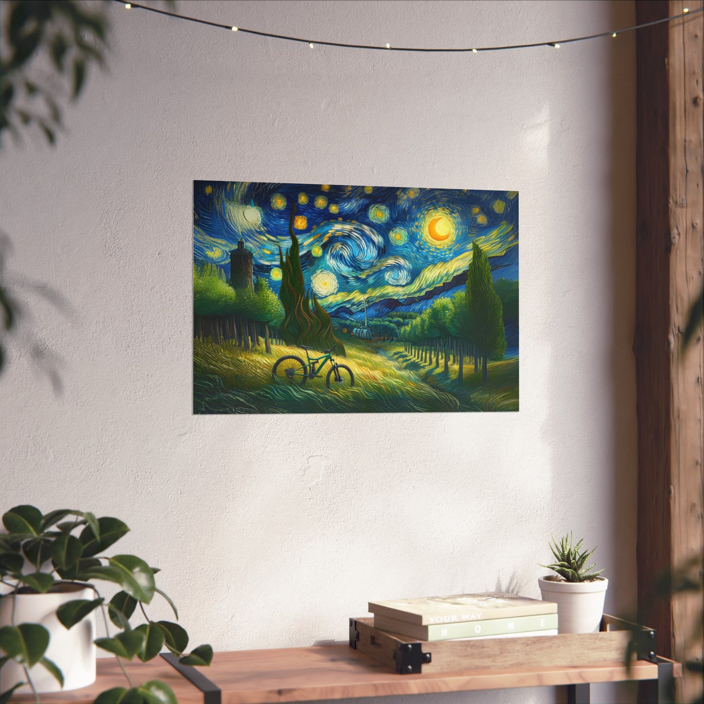 Starry Night Bicycle Fine Art Poster