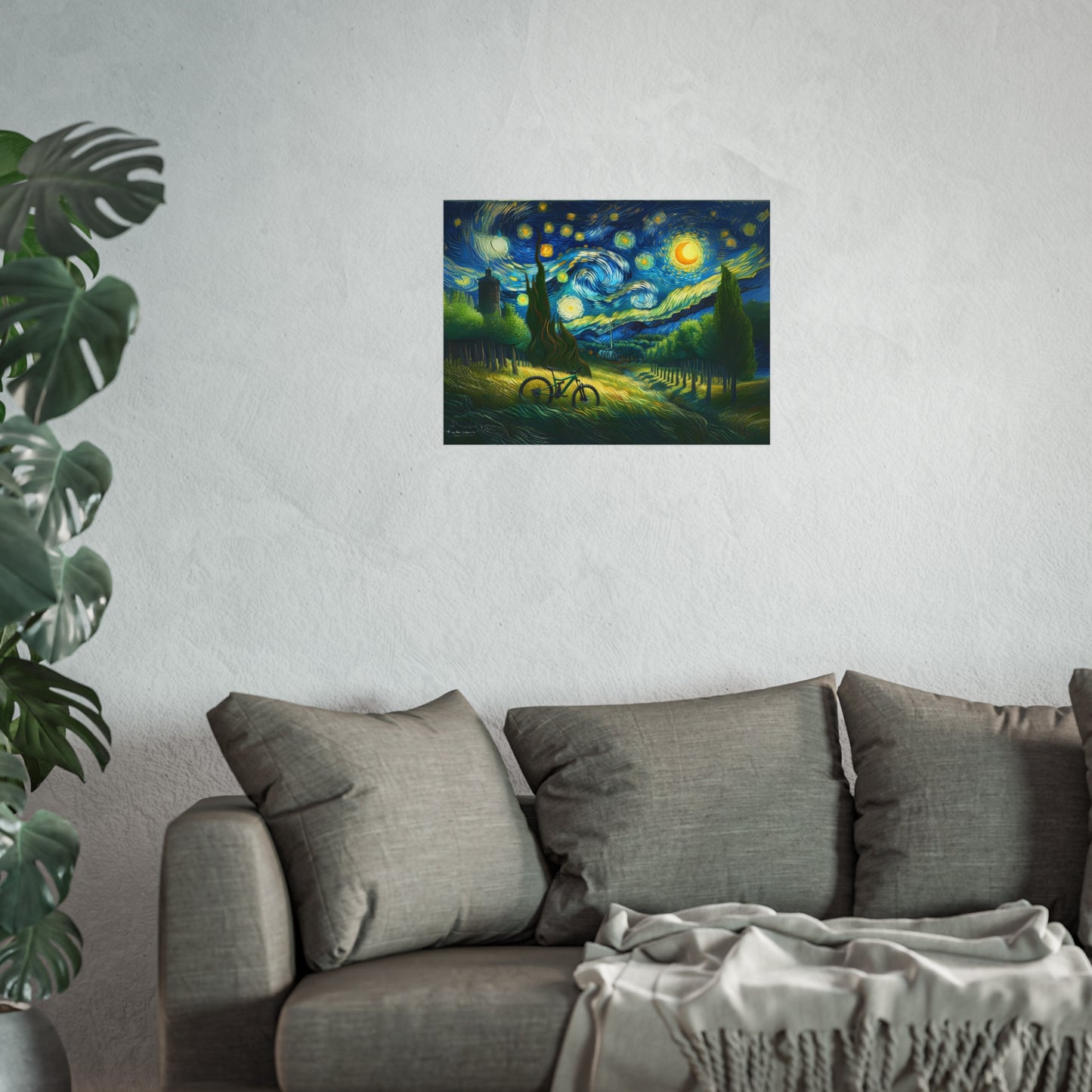 Starry Night Bicycle Fine Art Poster