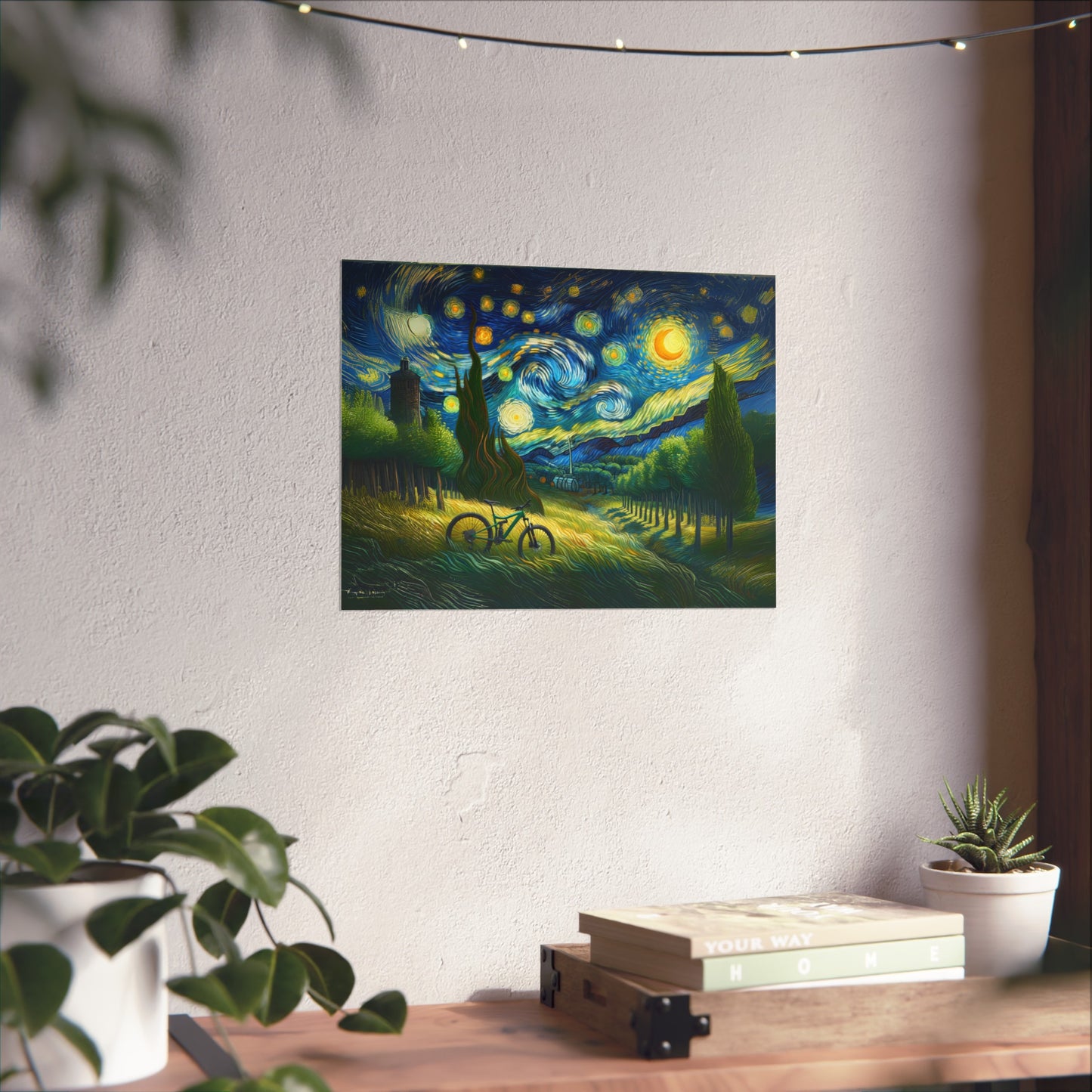 Starry Night Bicycle Fine Art Poster