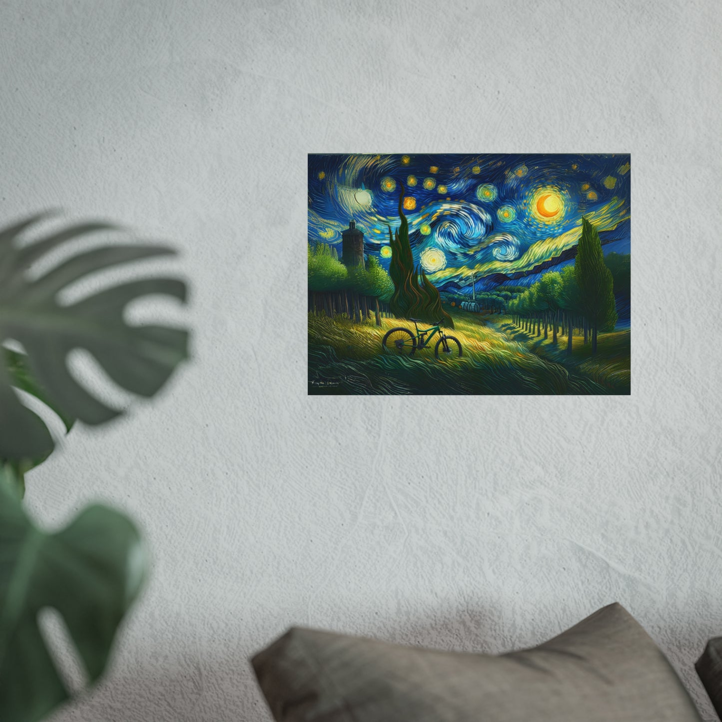 Starry Night Bicycle Fine Art Poster