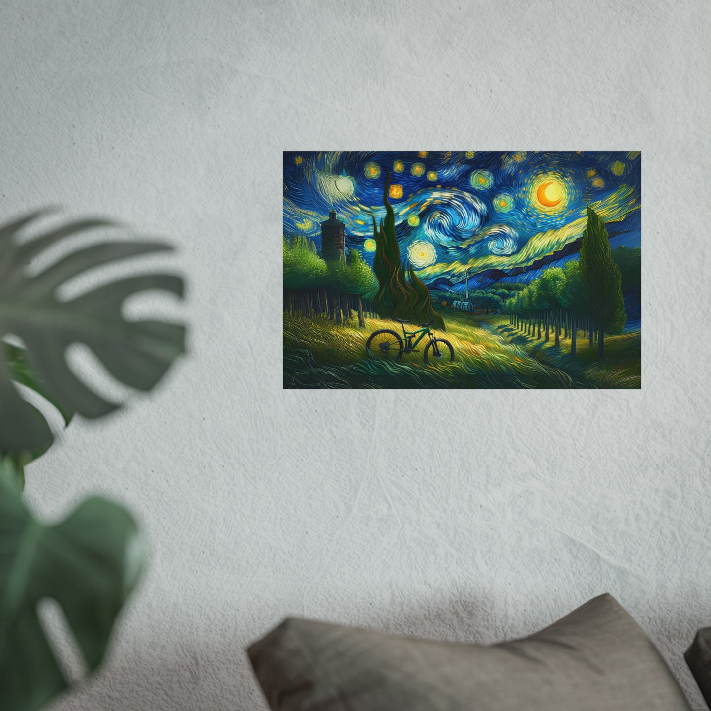 Starry Night Bicycle Fine Art Poster